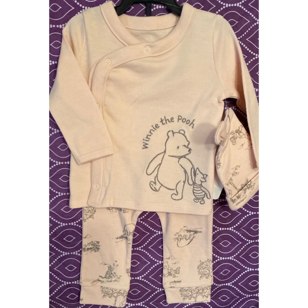 Disney Baby Winnie The Pooh 3-Piece Outfit Size 3/6 Months NWT Long Sleeves